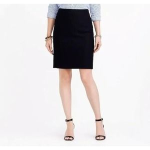 J.Crew The Pencil Skirt Black Lined Wool Blend Above Knee Length Women’s 8, EUC